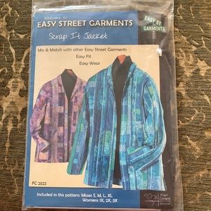 SEWING PATTERN “EASY STREET” SCRAP-IT JACKET SZ SM-3X FC2522 FACTORY FOLD UNCUT